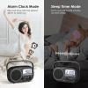 Audiocrazy Portable Radio AM FM with Bluetooth,Built-in Rechargeable Battery/Plug in Wall/4*D Cell Battery Operated, Digital Time Display, Transistor Radio for Home,Outdoor,Gift,Seniors Space Black view 4