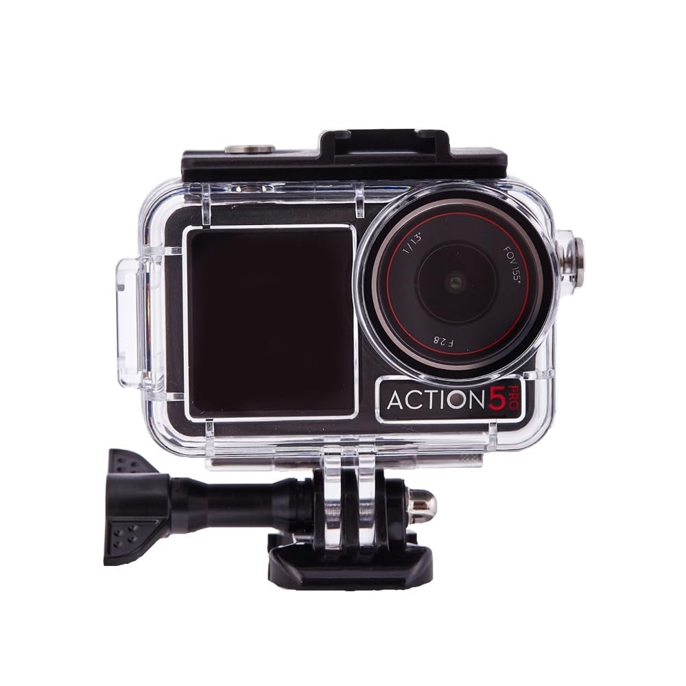 Action Camera Waterproof Case for DJI Osmo Action 5 Pro Action 4/3,60M Underwater Protective Housing Shell Case Transparent Diving Cover Cage for Osmo Action 5 Pro/4/3