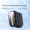 (2 Pack) Case for Xiaomi Smart Band 9 Global Version (2024) 1.62" Amoled Display, Hard PC Screen Protector,9H Tempered Glass Ultra-Thin Full-Coverage Shockproof Bumper,Transparent&Blue. view 3