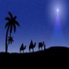 BELECO 17x10ft Fabric Nativity Scene Backdrop Blue Christmas Star Night Three Wise Men Birth of Jesus Background Star of Bethlehem Nativity Decoration Religious Church Outdoor Banner Photo Props view 3