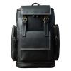 Leather Large Capacity Laptop Backpack for Men Retro Cowhide Laptop Bag Business Travel Bag for Men(Black) view 1