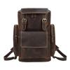 Leather Large Capacity Laptop Backpack for Men Retro Cowhide Laptop Bag Business Travel Bag for Men(Black) view 2