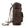 Leather Large Capacity Laptop Backpack for Men Retro Cowhide Laptop Bag Business Travel Bag for Men(Black) view 4