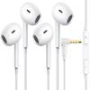 [2 Pack] for Apple Wired Earbuds, 3.5mm Headphones with Microphone 90 Degree Design Clear Call HiFi Stereo Volume Control Earphones for PC Laptop Radio Kindle view 1