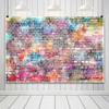 10x6.5ft Colorful Brick Wall Backdrop Colorful Graffiti Brick Photography Background Hip Hop Discos Brick Wall Boys Girls Men and Women Birthday Party Adults Kids Portraits Photoshoot Props view 3