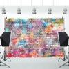 10x6.5ft Colorful Brick Wall Backdrop Colorful Graffiti Brick Photography Background Hip Hop Discos Brick Wall Boys Girls Men and Women Birthday Party Adults Kids Portraits Photoshoot Props view 4