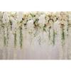 12x10ft Wedding Backdrop White Curtain Floral Wedding Ceremony Photography Background Bridal Shower Party Decor Lover Engagement Proposal Prom Banner Newborn Baby Shower Party Vinyl Wallpaper view 1