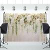 12x10ft Wedding Backdrop White Curtain Floral Wedding Ceremony Photography Background Bridal Shower Party Decor Lover Engagement Proposal Prom Banner Newborn Baby Shower Party Vinyl Wallpaper view 4