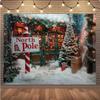 10x8 feet Christmas Photography Background North Pole Candy Cane Town Fairy Tale Backdrop Xmas Gift Shop Children Baby Winter Portrait Background view 4