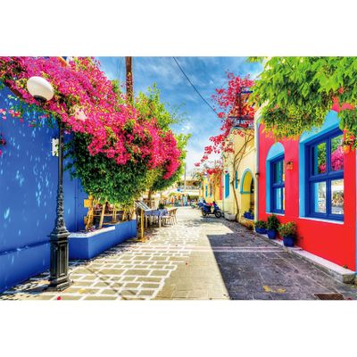 10x6.5ft Spring Floral Colorful Houses Sunshine Backdrop Outdoor Office Decoration Photography Background Kids Boys Girls Adults Artistic Portrait Photo Studio Props Video Making Wallpaper