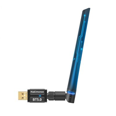 Hakimonoe Long Range Bluetooth 5.4 Adapter for PC, Wireless USB Dongle External Antenna for Windows 11 10 8.1 7 Linux Laptop Desktop Computer, Pair with Bluetooth Headset Speaker Mice Keyboard Printer