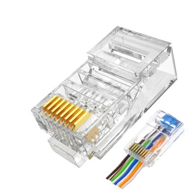 ACGTUY 50/1Pcs CAT6 RJ45 Ends Ethernet Cable Crimp Pass Through Connectors CAT5E UTP Network Unshielded Modular P/Lug Compatible with The PC Computer(20Pcs,CAT5e(Pass Through))