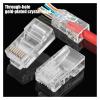 ACGTUY 50/1Pcs CAT6 RJ45 Ends Ethernet Cable Crimp Pass Through Connectors CAT5E UTP Network Unshielded Modular P/Lug Compatible with The PC Computer(5Pcs,CAT5e(Pass Through)) view 4