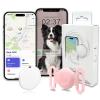 GPS Tracker for Dogs, Mini GPS Cat Tracker, IPX8 Waterproof GPS Tracker for Cats with Holder, No Monthly Fee, Work with Apple Find My(iOS Only), Smart Trackers for Dogs Finder Trackers Pets(Pink) view 1
