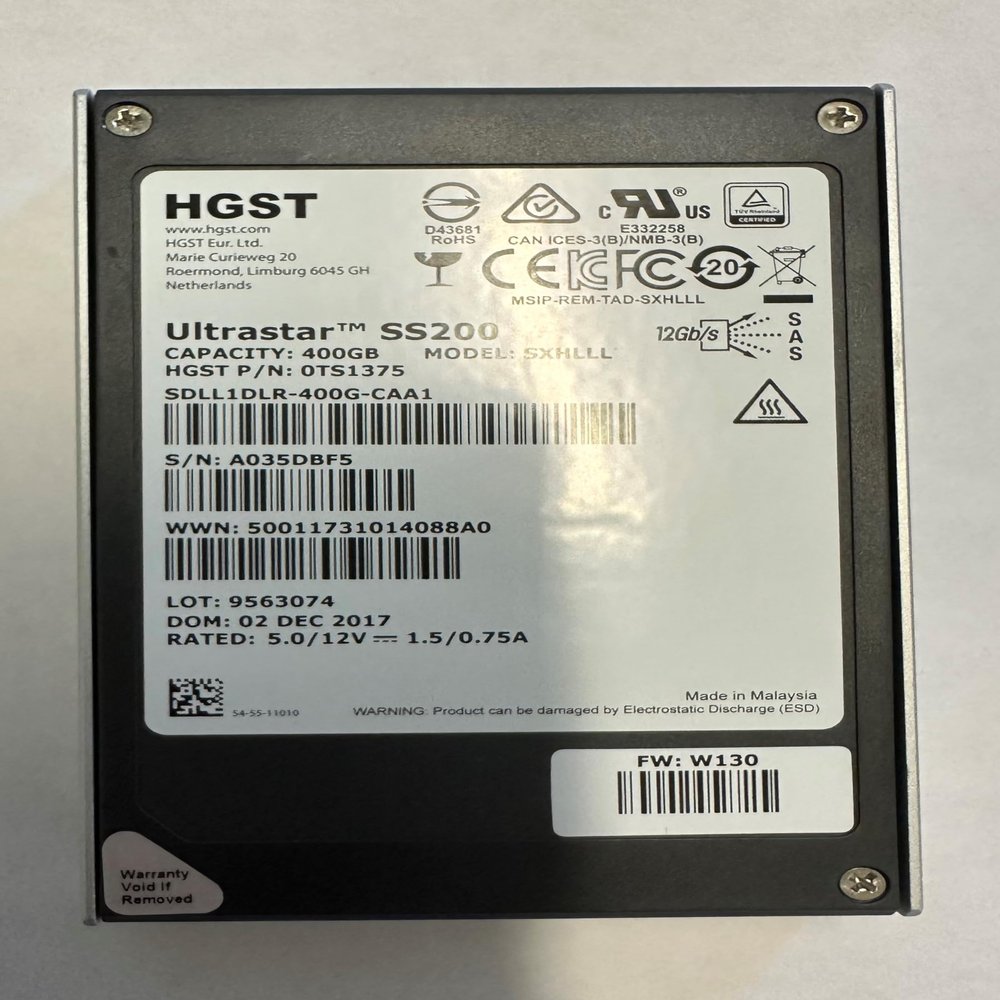 0TS1375, Hit. New ($169 ea.) 400GB, SSD, 12Gbps, Mixed use 2.5", SS200 Factory Sealed - Zero Hours! Backed by Replacement Warranty!