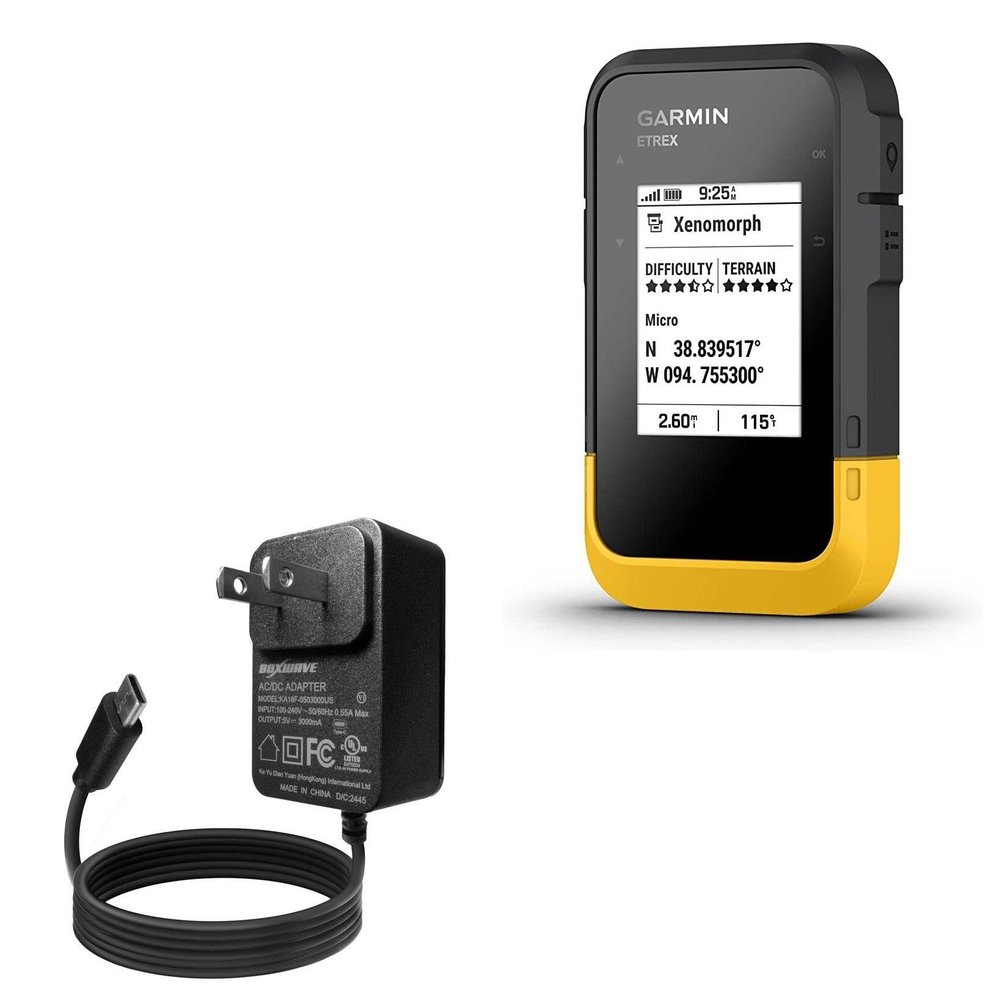 BoxWave Charger Compatible with Garmin eTrex SE - Wall Charger Direct (15W), Rapid Charge Your Device with Built-in 3ft Cable