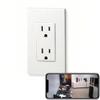 Zeus CCTV 4K Tuya Smart Life Power Outlet Receptacle Wi-Fi Spy Camera 120V Wired (White/Square/Video only, No Audio) view 1