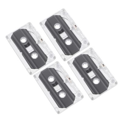 KONTONTY 4pcs Blank Audio Cassette Tapes for Recording DIY Retro Voice Messages Music Includes Case for Easy Organization