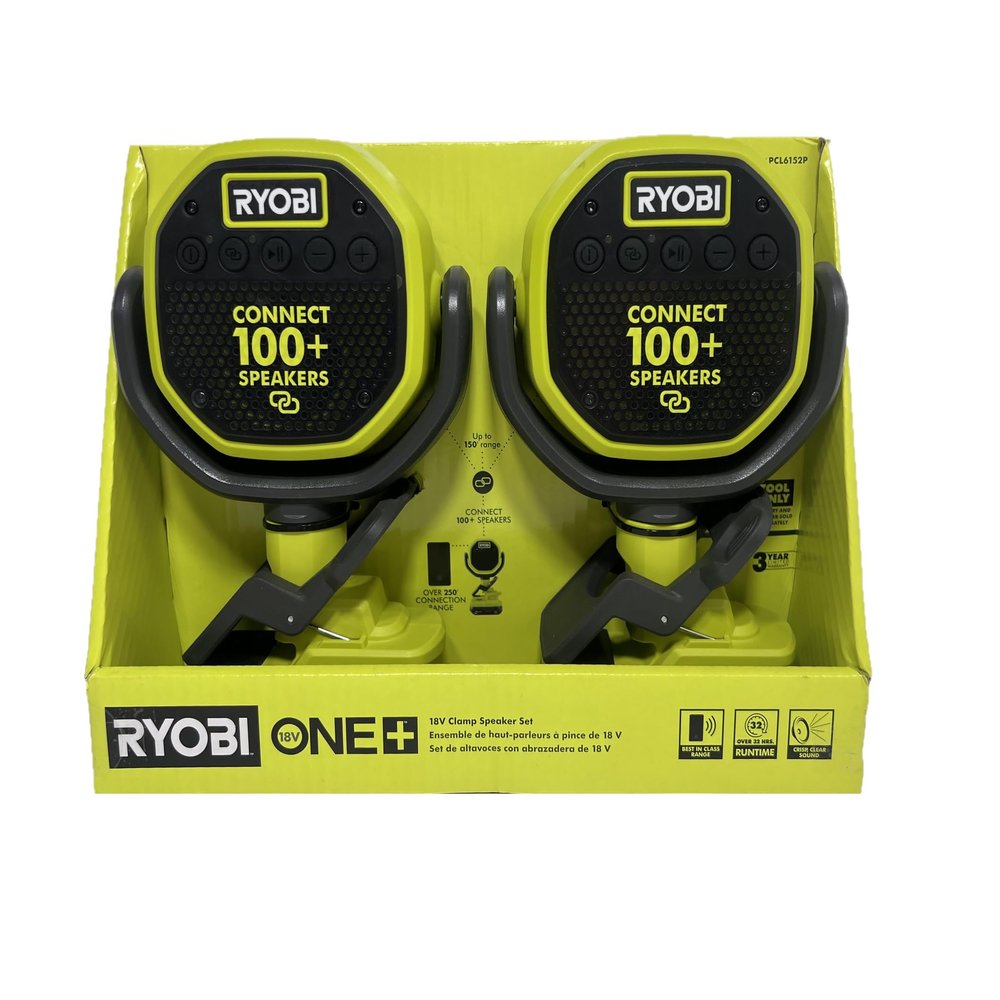 RYOBI 18V ONE+ Verse Clamp Speaker Set (Renewed)