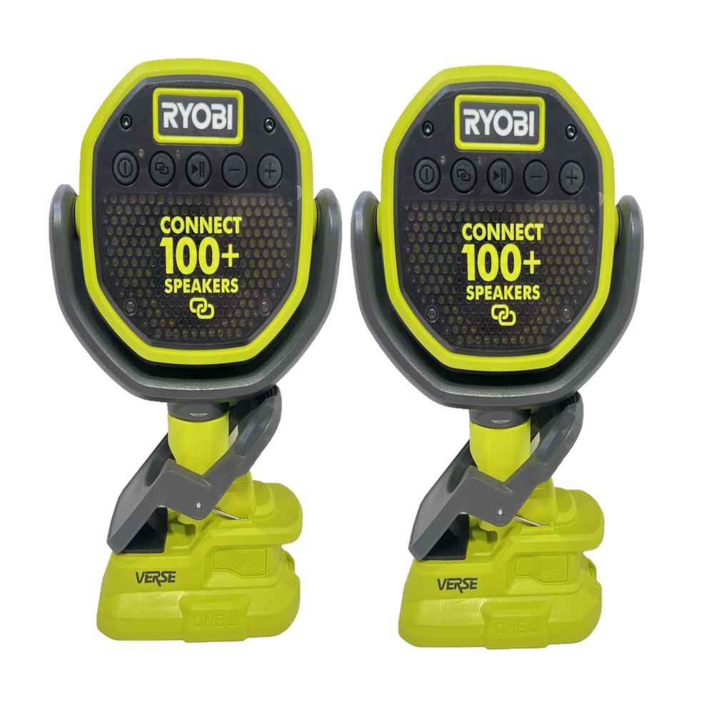 RYOBI ONEAND 18V Cordless Verse CLAMP Speaker 2-Pack Tools ONLY PCL615B-PCL615B