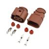 1 Set 2 Pin 6.3mm Sealed Automotive Waterprof Connectors p/Lug Fan Socket 3B0973852A 3B0973752A(Male Female Set) view 1