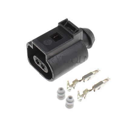 1 Set 2 Pin Way Auto Temp p/Lug Deflation Valve Socket Waterprof Electrical Wire 1.5mm Connector 1J0973802 1J0973702(Female Set)