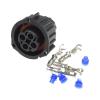 1 Set 4 Pin Way Round HOWO A7 Odometer Speed p/Lug Car Sealed Connector Male Female Socket 1-967402-1 1-967325-1(Female Set) view 1
