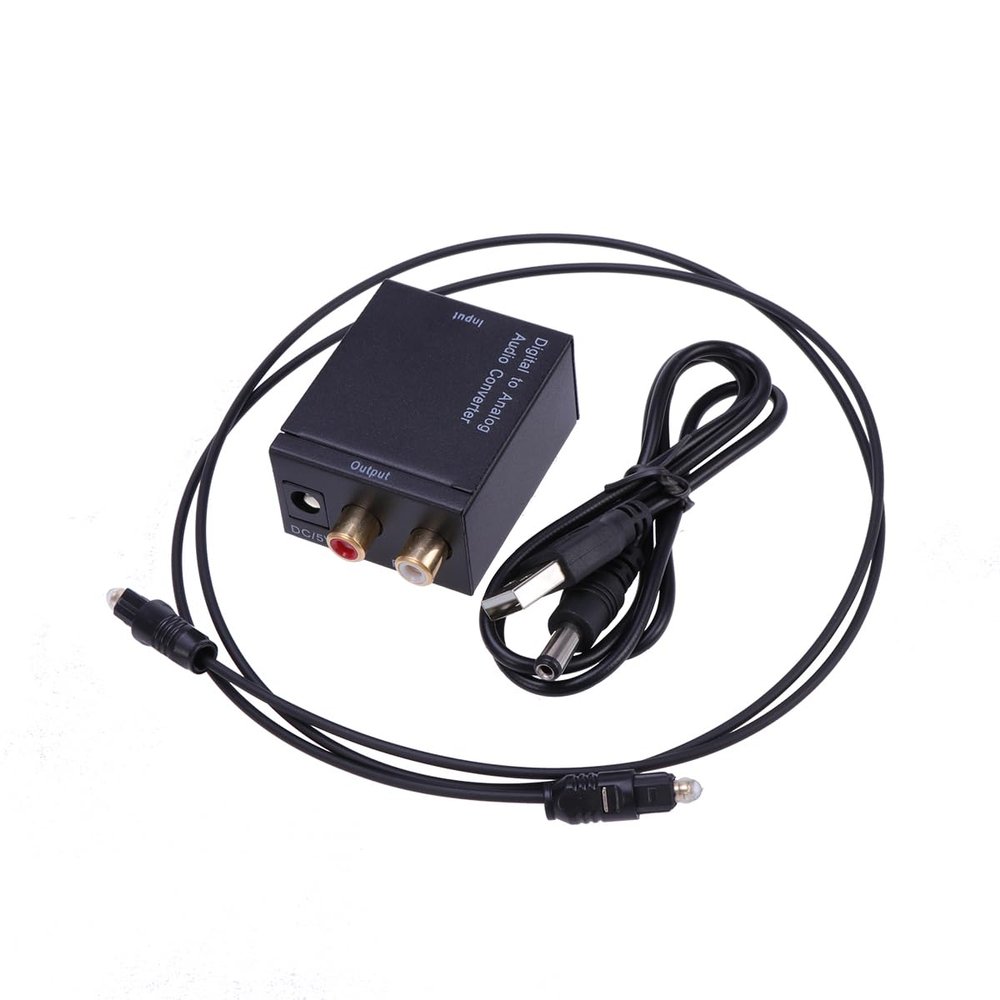 ARTIBETTER Digital to Analog Audio Converter Optical Spdif Coaxial to L/R Adapter with Optical Cable for Tv DVD Home Theater Systems Compact 2.55X1.65X1.06In