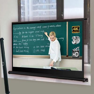 TAJMDGW Portable Retractable Projector Screen, Small Tabletop Movie Screen, 30" 40" 50" Floor Standing Projection Screens for Home Theater Office School(30inch)