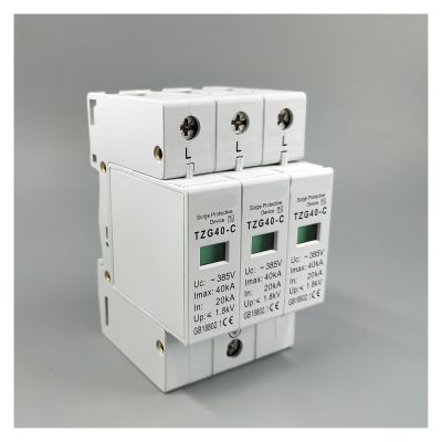 AC SPD 3P 20KA~40KA C ~385V House Surge Protector Protective Low-Voltage Arrester Device