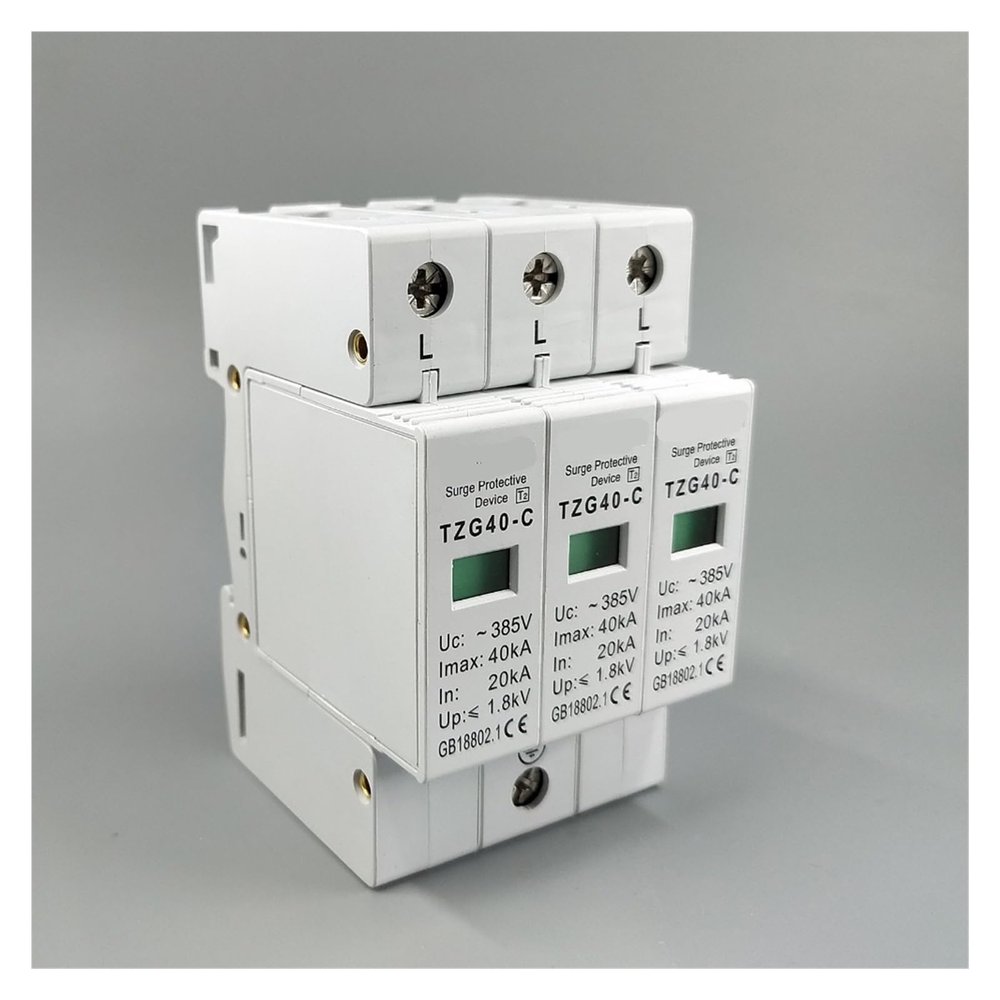 AC SPD 3P 20KA~40KA C ~385V House Surge Protector Protective Low-Voltage Arrester Device