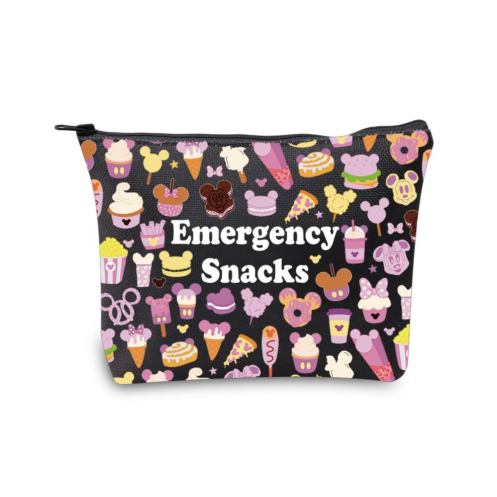 JXGZSO Emergency Food Storage Bag - Reusable Zipper Pouch, Food Safe, Snack Lover Gift (Emergency Snacks 2 Black)