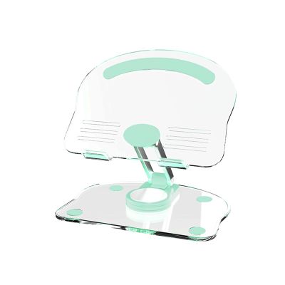 Acrylic Tablet Stand, Desktop Rotating Tablet Stand, Foldable Lazy Anti-Slip Support Stand for Tablets, Cell Phones, Learning Machines, Etc.(Green)