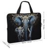 Laptop Case Sleeve 17inch Shockproof Laptop Case Two Elephants on Black Background Laptop Sleeve Carrying Case view 2