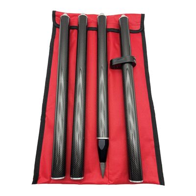LS2015 1.8M Land Surveying Equipment RTK Carbon Fiber Surveying Prism Pole, 4 Section Survey Pole, with 5/8X11 Thread, 4 Section Prism Pole with Level Bubble and Soft Bag