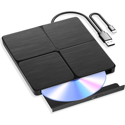 Alphami External Blu Ray Drive - External Blueray/DVD Drive for PCUSB3.0 & Type C Blu Ray Drive Read and Write BD/DVD/CD, Bluray Burner External Compatible with Windows XP/7/8/10/11, Linux, Mac OS