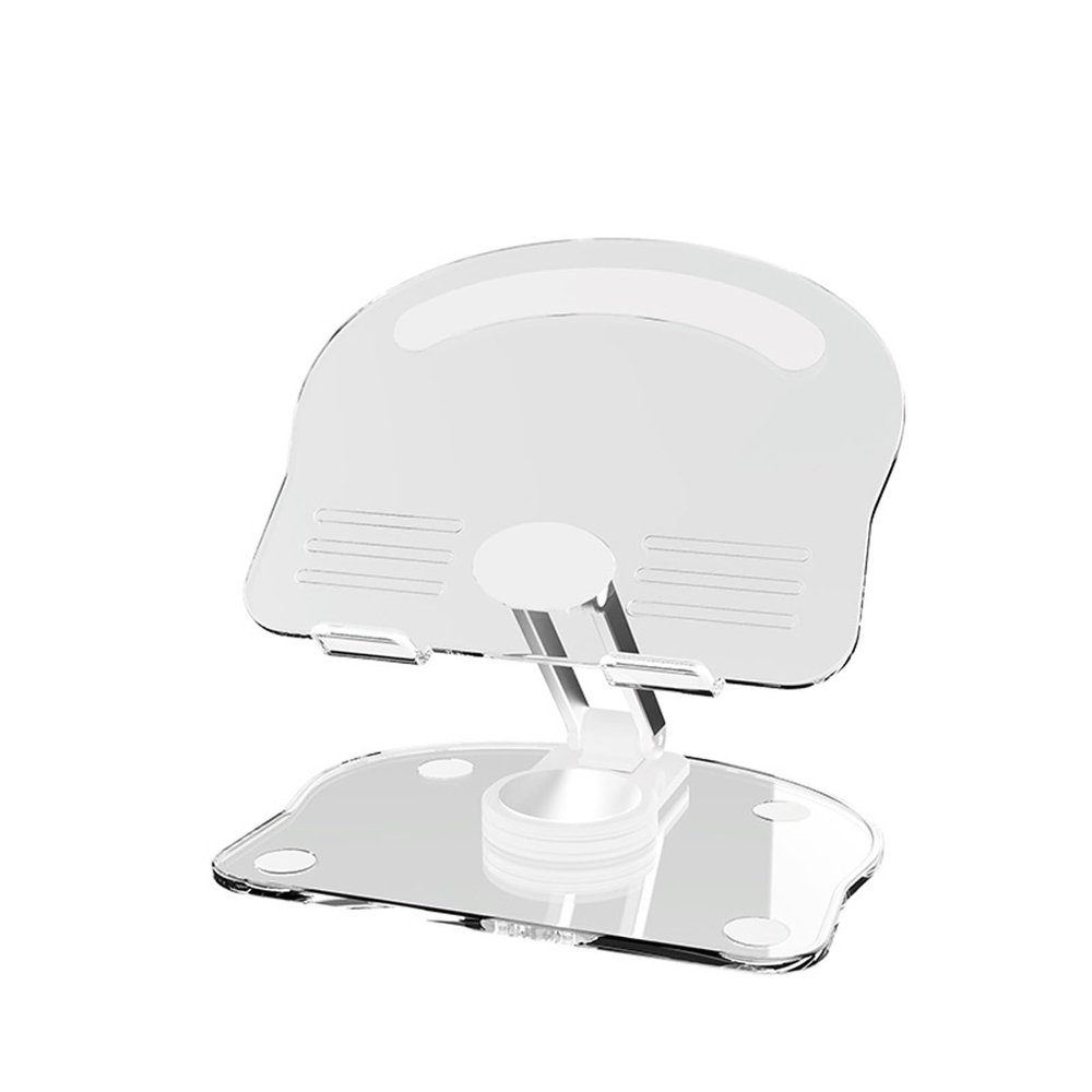 Acrylic Tablet Stand, Desktop Rotating Tablet Stand, Foldable Lazy Anti-Slip Support Stand for Tablets, Cell Phones, Learning Machines, Etc.(White)