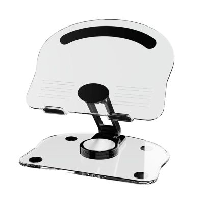 Acrylic Tablet Stand, Desktop Rotating Tablet Stand, Foldable Lazy Anti-Slip Support Stand for Tablets, Cell Phones, Learning Machines, Etc.(Black)
