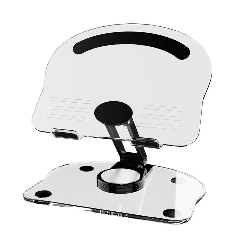 Acrylic Tablet Stand, Desktop Rotating Tablet Stand, Foldable Lazy Anti-Slip Support Stand for Tablets, Cell Phones, Learning Machines, Etc.(Black)