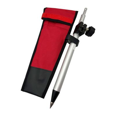 LS2015 Mini Stakeout Prism Pole, Mini Handheld Prism Poles 60cm with Twist Lock for Prism Total Station Surveying Stakeout Surveying Prism Pole for Swiss Type, with Level Bubble and Soft Bag
