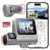 3 Channel 4K Dash Cam, STARVIS 2 IMX675, 4K+1080P+1080P Front Inside and Rear Triple Car Camera, Built in GPS WiFi Dash Camera for Cars, IR Night Vision, 24H Parking Mode,Support 256GB Max view 1