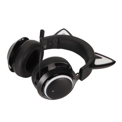 ANGGREK Headset, 7 RGB Light Gaming Headset, 2.4GHz, 1500mAh, 50mm HD Speaker Unit, Retractable Microphone for Laptop for Movies (#1)