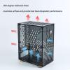 ANGGREK Mini Computer Case, Strong Acrylic 4.3L Micro ITX PC Case 360 Degree Cooling Metal for Flex 1U Power (Black) view 3
