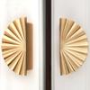 Cupboard Handles,Aluminum Alloy Kitchen Cabinet Door Handle,Canibet Handles Flower Pulls Gold Solid Door Knobs and Pulls Handle for Furniture Kitchen Cupboard Closet Drawer Home Decor,Brass(Brass Gold view 3