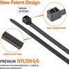 Eletoo 12 inch 100 Pack Black Large Zip Ties Heavy Duty 2025 New Patented Design, 500 LBS Tensile Strength, Self-Locking Nylon PA66 UV Resistant Cable Ties for Indoor and Outdoor Use view 4