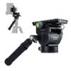 Fotopro Aluminum Video Fluid Head with Handle, Heavy Duty Vertical Horizontal Shooting Camera Tripod Head with Sliding QR Plate for DSLR Cameras Camcorders, Max Load 5kg/11 lbs, MH-6A Pro view 1