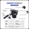 Fotopro Aluminum Video Fluid Head with Handle, Heavy Duty Vertical Horizontal Shooting Camera Tripod Head with Sliding QR Plate for DSLR Cameras Camcorders, Max Load 5kg/11 lbs, MH-6A Pro view 2