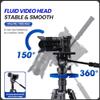 Fotopro Aluminum Video Fluid Head with Handle, Heavy Duty Vertical Horizontal Shooting Camera Tripod Head with Sliding QR Plate for DSLR Cameras Camcorders, Max Load 5kg/11 lbs, MH-6A Pro view 4