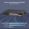 16 Port 2.5G PoE Switch Unmanaged with 2X 10Gbps SFP, VIMIN 16x 2.5G Base-T PoE Ports, 10G SFP PoE Switch w/ 120Gbps Ethernet Switching Capacity, IEEE802.3af/at, 250W, VLAN, Metal Housing, Fanless view 3
