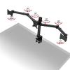GenSDH Monitor Arm Gas Triple Monitor Stand for 10-27 Inches 3 Monitor Desk Mount, Heavy-Duty Free Standing Fully Adjustable Arm, Desk Clip Mount, Each Arm Holds up to 22lbs Mon view 4